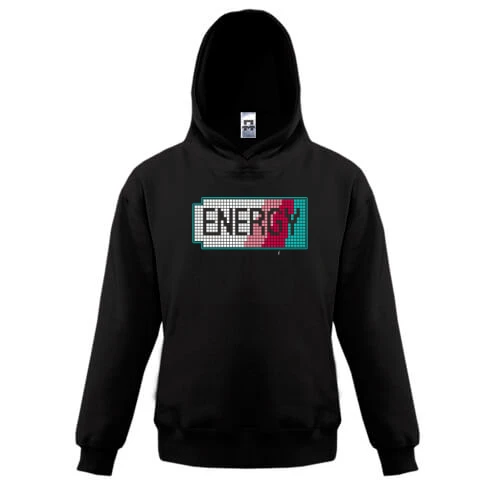 Детская толстовка, Черный, с надписью "Energy"