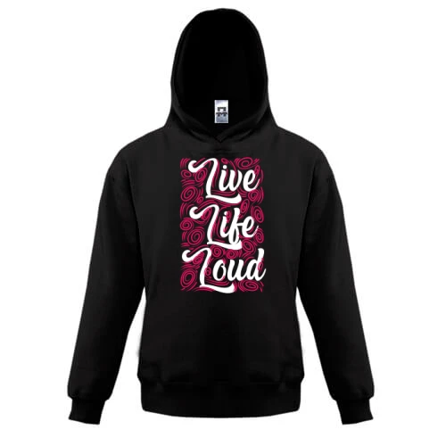 Дитяча толстовка, Чорний, Live like loud