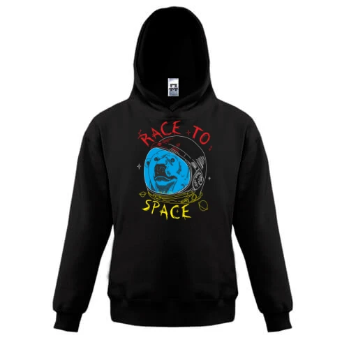 Детская толстовка, Черный, Race to space