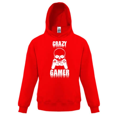 Детская толстовка, Серый, Crazy Gamer