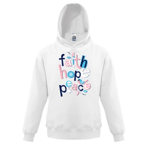 Детская толстовка Faith Hope Peace