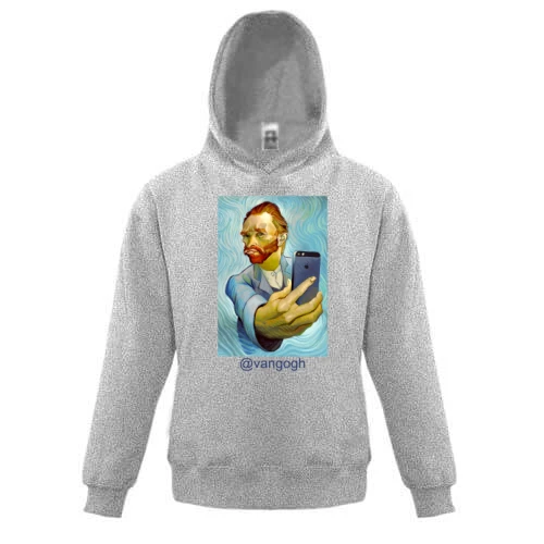 Детская толстовка, Серый, @vangogh селфи