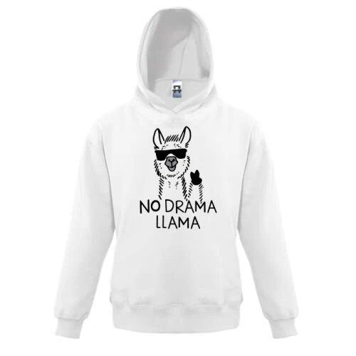 Дитяча толстовка, Білий, No Drama LLama