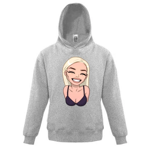 Детская толстовка, Серый, Art. Blonde smiling 2