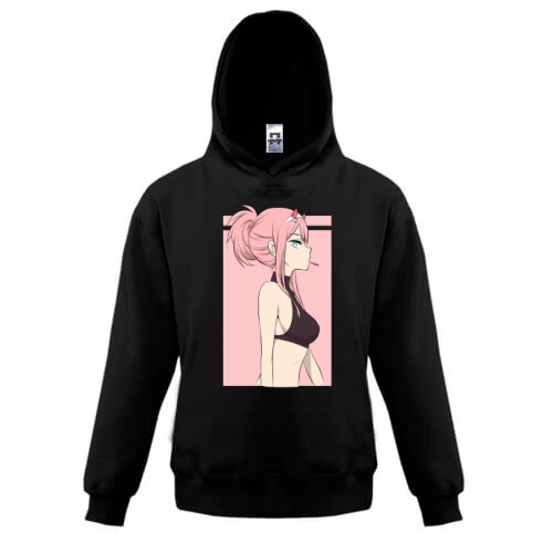 Детская толстовка, Черный, Pink girl