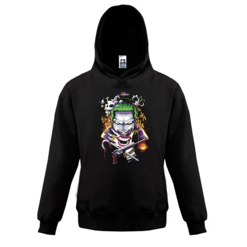 Детская толстовка, Черный, Joker smile art