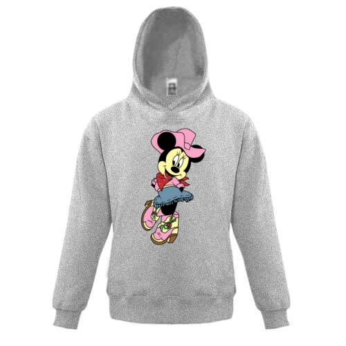 Детская толстовка, Серый, Minnie Mouse cowboy.