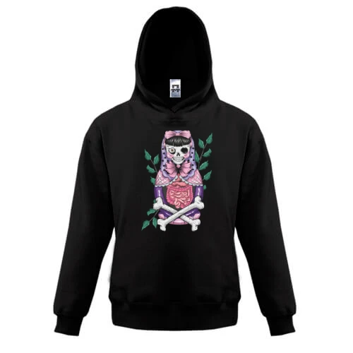 Дитяча толстовка, Чорний, Matryoshka skull