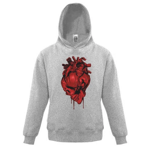 Дитяча толстовка, Сірий, Skull Heart