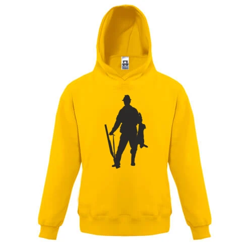 Детская толстовка, Желтый, Hunter silhouette