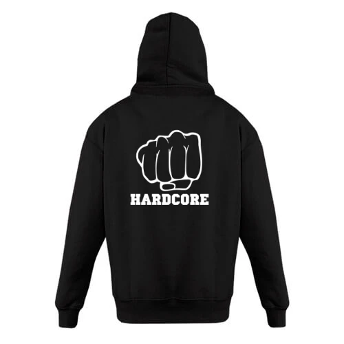 Детская толстовка с кулаком и надписью Hardcore