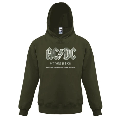 Детская толстовка, Хаки, "AC DC - Let there be rock!"