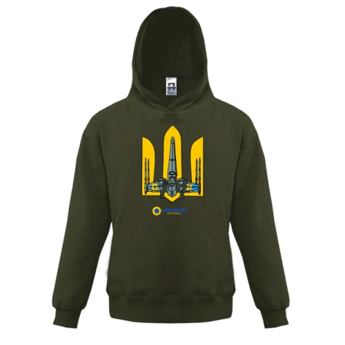 Детская толстовка с тризубом "Ukrainian air force"