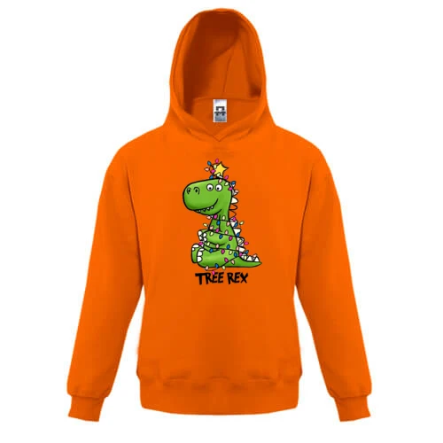 Детская толстовка, Красный, с дракошей "Tree Rex"