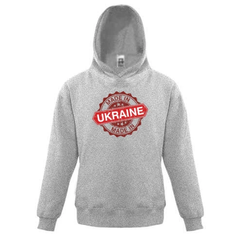 Детская толстовка с красным штампом «Made in Ukraine»