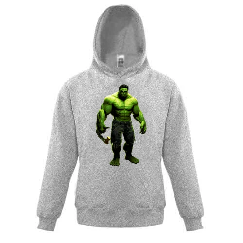 Детская толстовка, Серый, с Халком (Hulk)