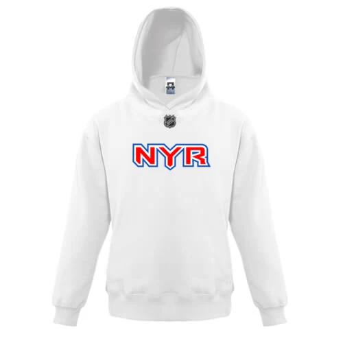 Дитяча толстовка, Білий, New York Rangers з великими літерами NYR