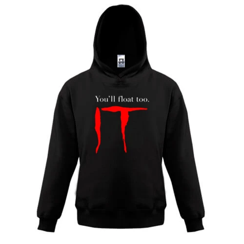 Дитяча толстовка, Чорний, You`ll float too "воно"