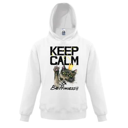 Дитяча толстовка з кошеням Keep calm and be princess