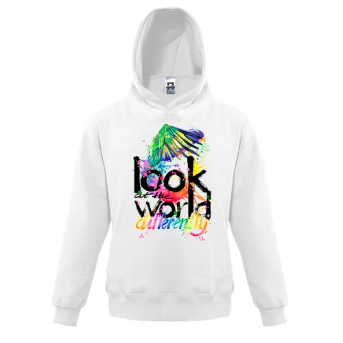 Дитяча толстовка Look at the world differently з папугою