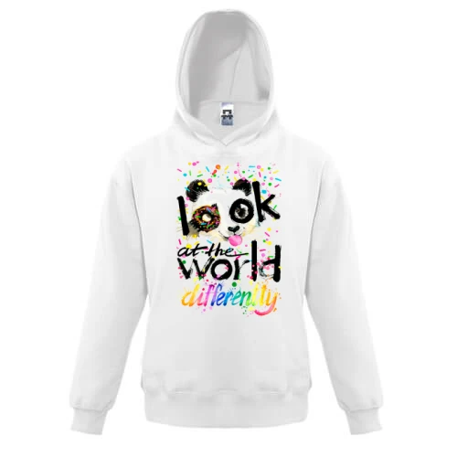 Дитяча толстовка Look at the world differently з пандою