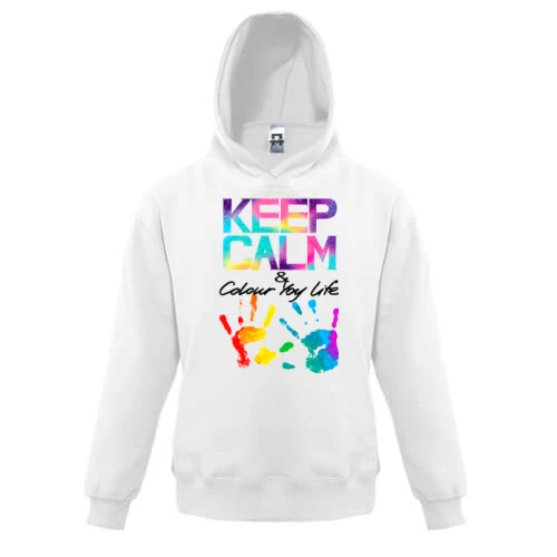 Детская толстовка Keep calm and colour your life
