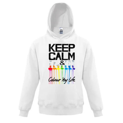 Дитяча толстовка, Білий, Keep calm and colour your life (2)