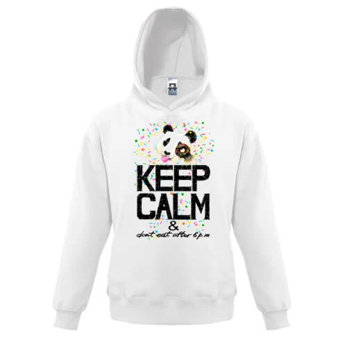 Детская толстовка Keep calm and don't eat after 6 pm с пандой