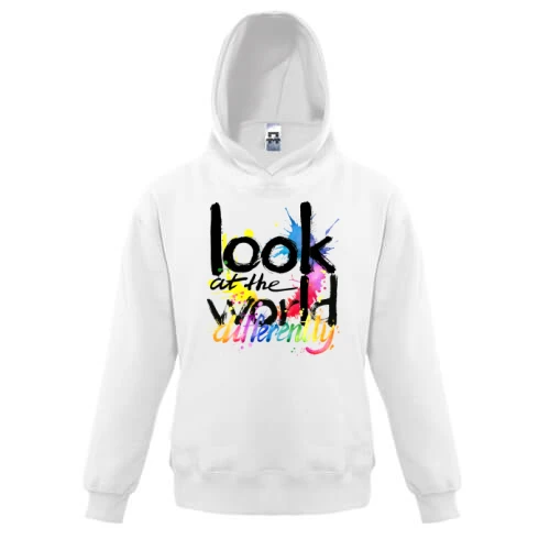 Дитяча толстовка з плямами "Look at the world differentty"