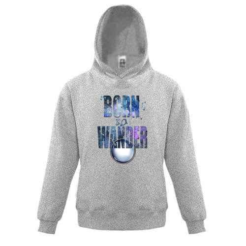 Детская толстовка с надписью Born to wander
