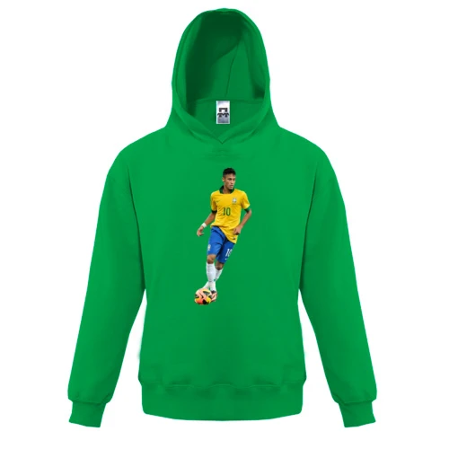Дитяча толстовка, Зелений, з Neymar Brazil