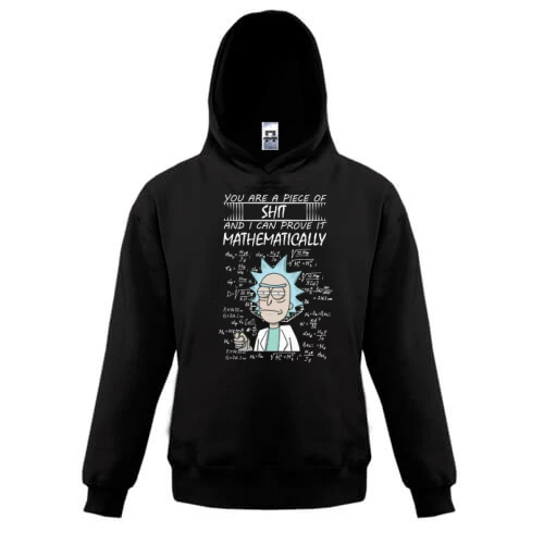 Дитяча толстовка, Чорний, Rick and Morty - you are pice of ...