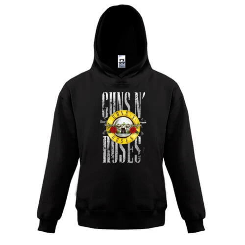 Дитяча толстовка, Чорний, з написом і лого Guns n` roses