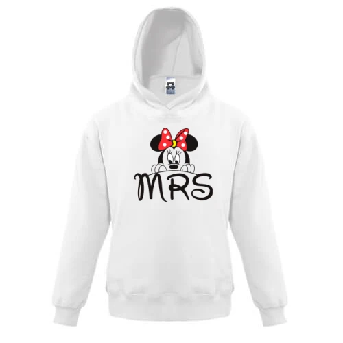 Детская толстовка, Белый, с Мини Маус "mrs"
