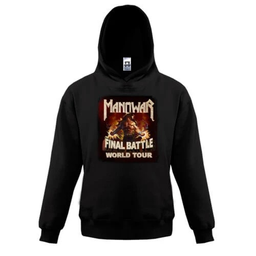 Дитяча толстовка, Чорний, Manowar Final battle