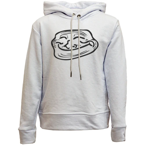 Детский худи без флиса Троллфэйс довольный (Trollface Happy))