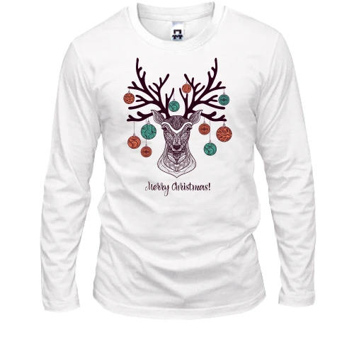Мужской лонгслив Merry Christmas Deer