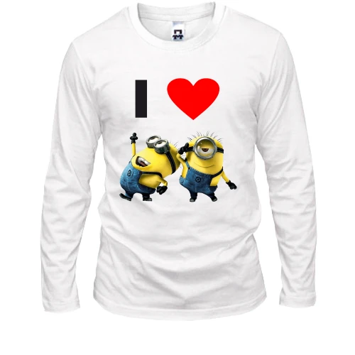 Мужской лонгслив, Бежевый, I love minions