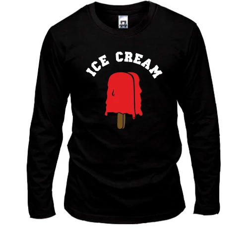 Чоловічий лонгслів, Чорний, Морозиво Ice Cream