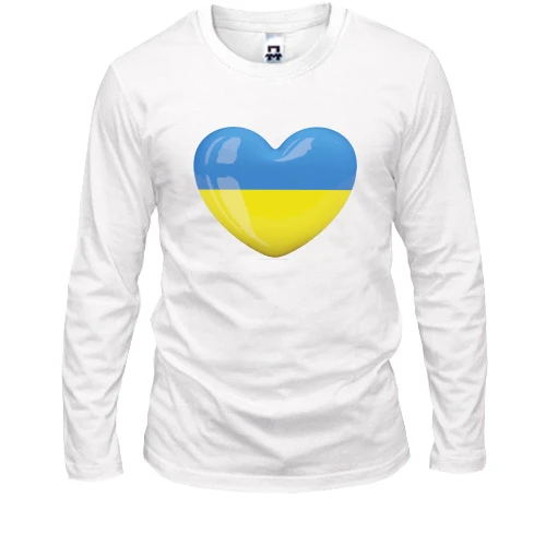 Чоловічий лонгслів, Білий, Люблю Україну