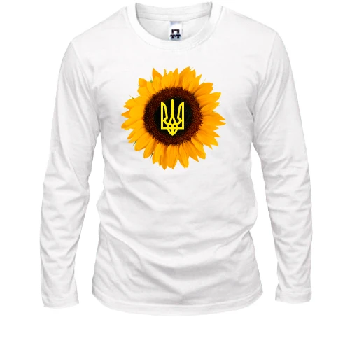 Мужской лонгслив Подсолнух с гербом Украины