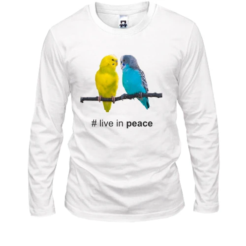 Чоловічий лонгслів, Білий, Live in peace
