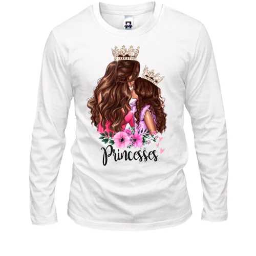 Чоловічий лонгслів Мама з донькою "Princesses"