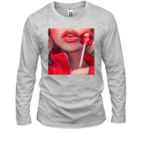 Мужской лонгслив Девушка с Chupa Chups
