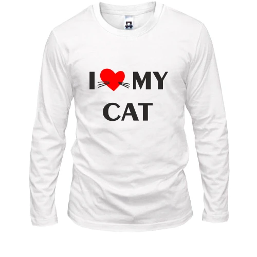 Мужской лонгслив I love my cat