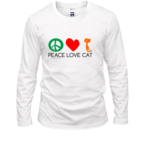 Мужской лонгслив peace love cats