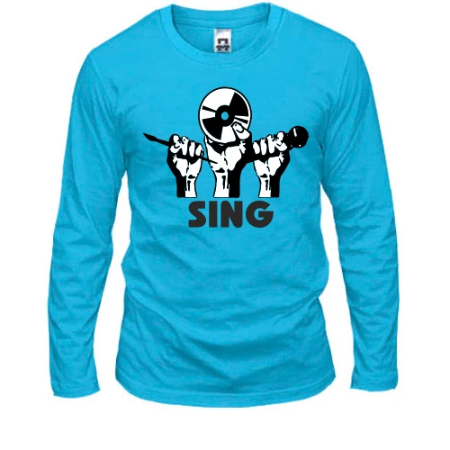 Мужской лонгслив с надписью "Sing"