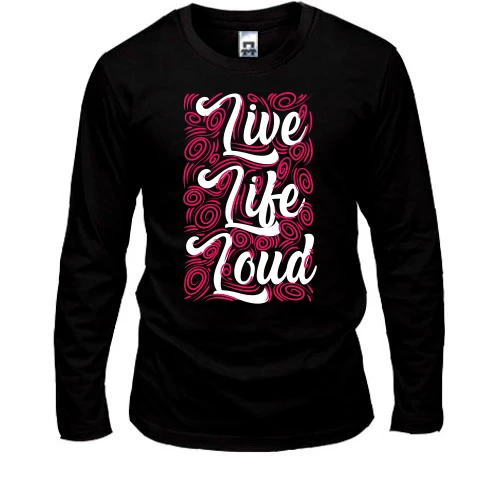 Чоловічий лонгслів, Чорний, Live like loud
