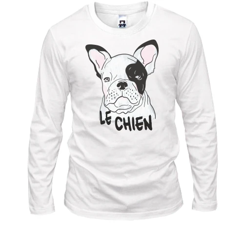 Чоловічий лонгслів з написом "Le Chien" і собакою