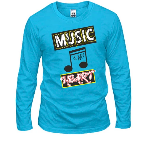 Мужской лонгслив Music is my heart